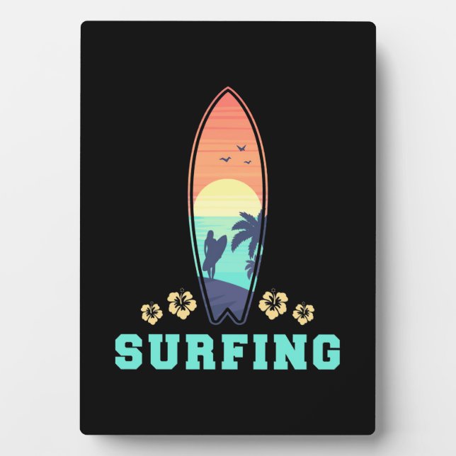 Surfen und Blume Fotoplatte (Vorderseite)
