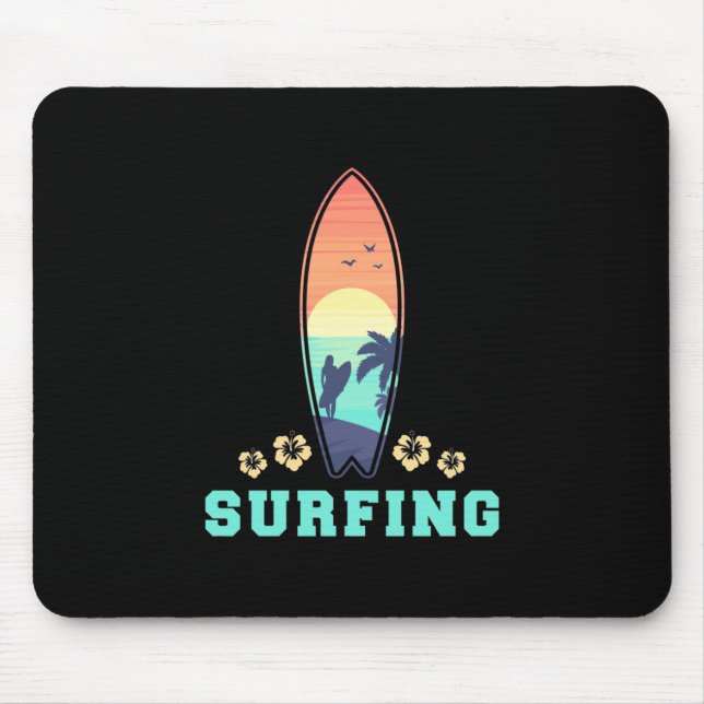 Surfen und Blume Mousepad (Vorne)