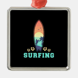 Surfen und Blume Ornament Aus Metall