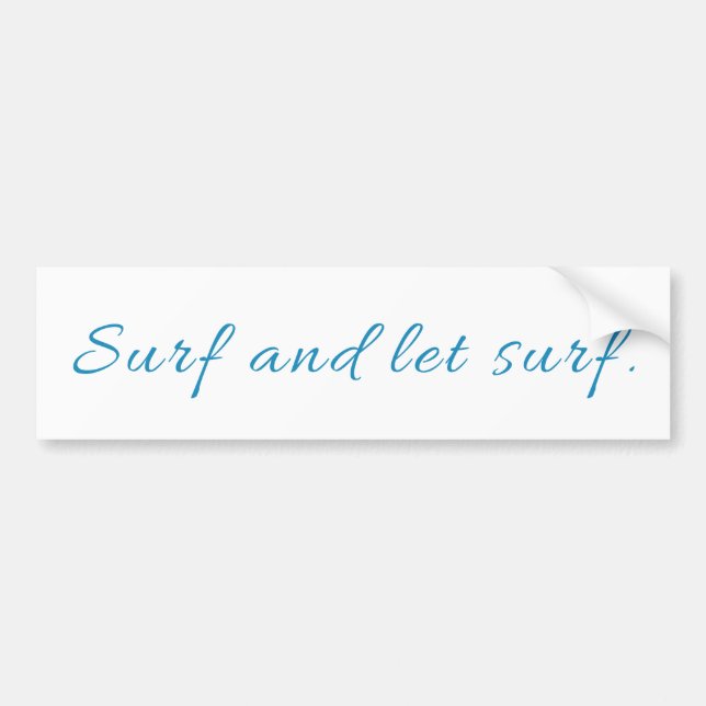 Surfen und Gelassen Surfen Autoaufkleber (Vorne)