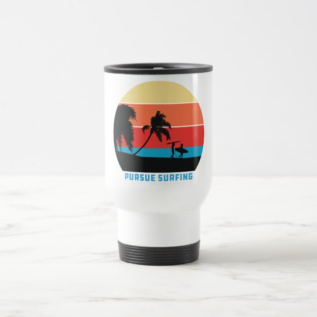 Surfen und Surfen von Fans Reisebecher (Mittel)