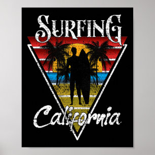 Surfen Vater Kalifornien Strände Surfen Cali Beach Poster