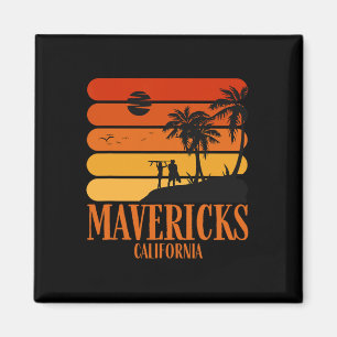 Surfen Vintage Mavericks Strand Kalifornien Retro Magnet