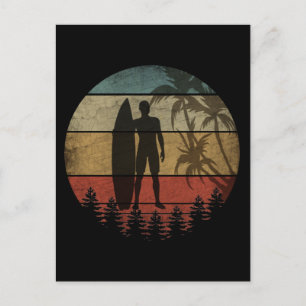 SURFEN VINTAGE POSTKARTE