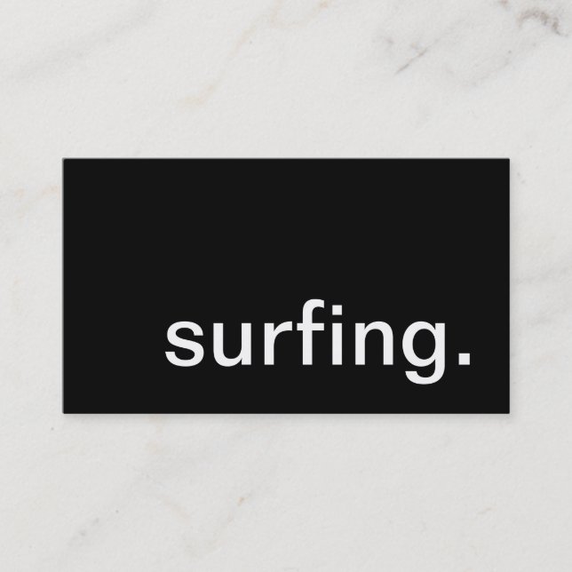 Surfen. Visitenkarte (Vorderseite)