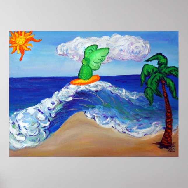 Surfen von Angel Raphael Riding Healing Waves Poster (Vorne)