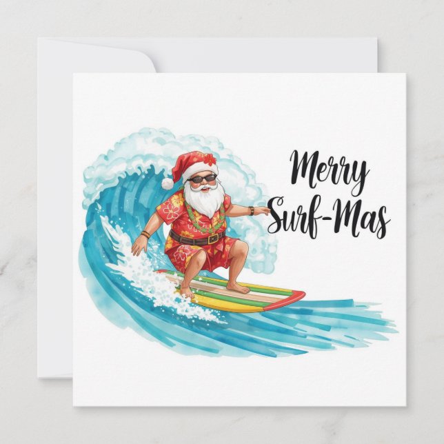 Surfen Weihnachten in Hawaii Tropischer Santa Feie (Vorderseite)