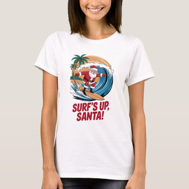 Surfen Weihnachten T-Shirt (Vorderseite)