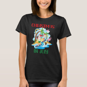 Surfen Weihnachtsmann Weihnachten im Juli Hawaiian T-Shirt