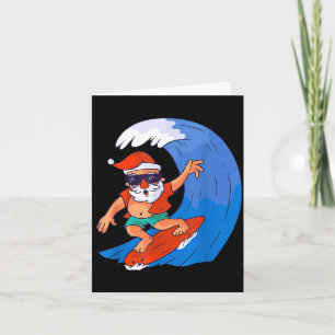 Surfen Weihnachtsmann Weihnachten X-mas Geschenk Karte