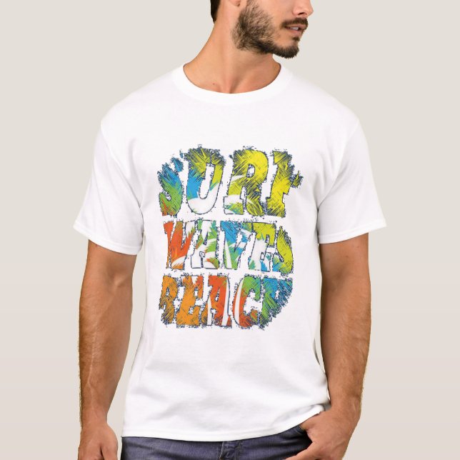 Surfen, Wellen, Strand T-Shirt (Vorderseite)