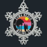 Surfen Zuma Beach Malibu Schneeflocken Zinn-Ornament<br><div class="desc">Surfen Zuma Beach Malibu</div>