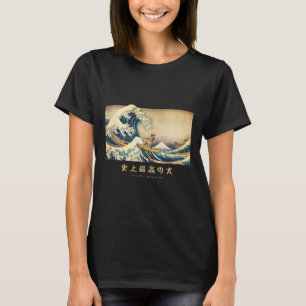 Surfende Deutsche Schäferhunde Kanagawa Welle Japa T-Shirt