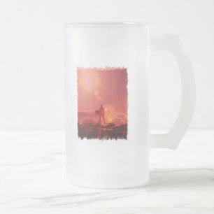 Surfende Gott-mattierte Bier-Tasse Mattglas Bierglas