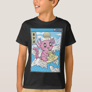 Surfender Axolotl, der Nana-Milch trinkt, Kawaii-A T-Shirt
