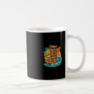 Surfender Bär in der Sommersaison für Surfboard-Li Kaffeetasse