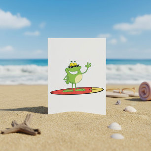 Surfender Frosch mit Sonnenbrille Einladung