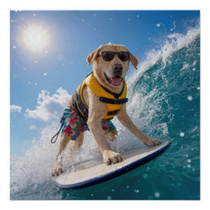 Surfender Labrador Retriever Poster