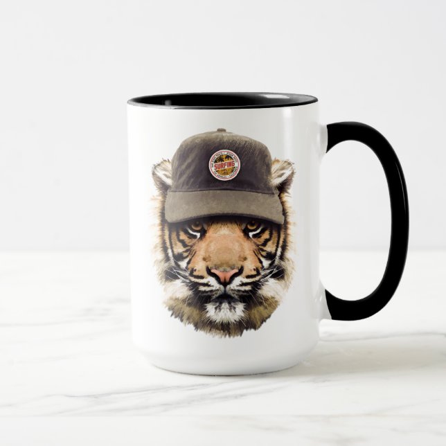 Surfender Tiger Tasse (Rechts)