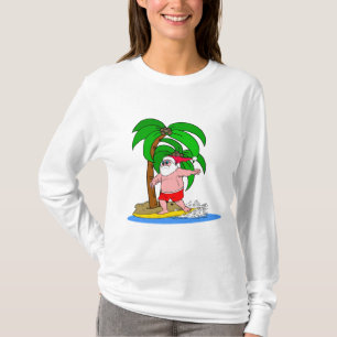 surfender Weihnachtsmann T-Shirt