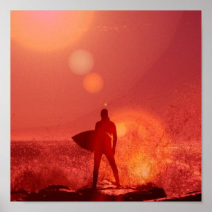 Surfendes Gott-Plakat Poster