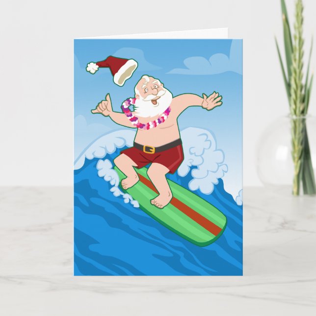 Surfendes lustiges Weihnachten Sankt (Vorderseite)