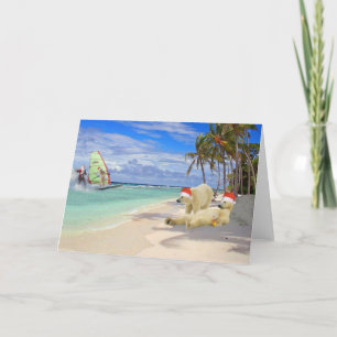 Surfendes Sankt-Weihnachten Feiertagskarte