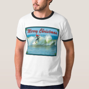 Surfendes Sankt-WeihnachtsShirt T-Shirt