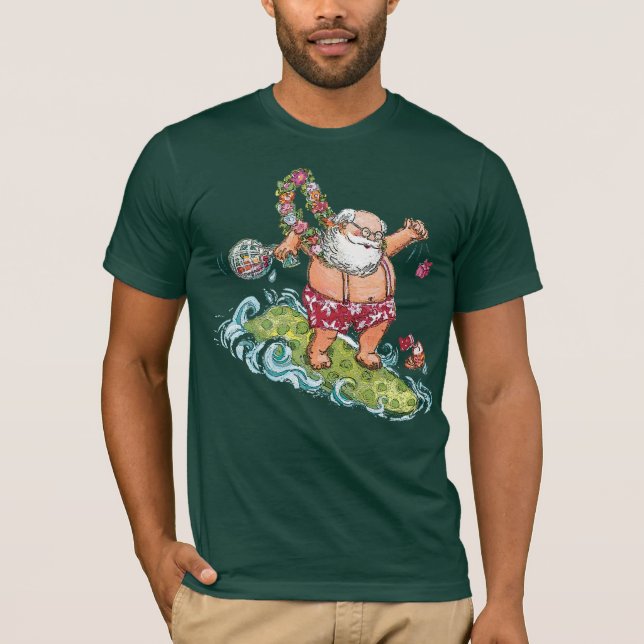 Surfendes Sankt-WeihnachtsShirt T-Shirt (Vorderseite)
