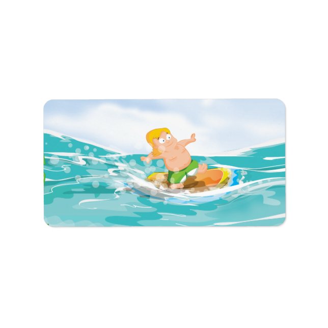 Surfer Adressaufkleber (Vorne)
