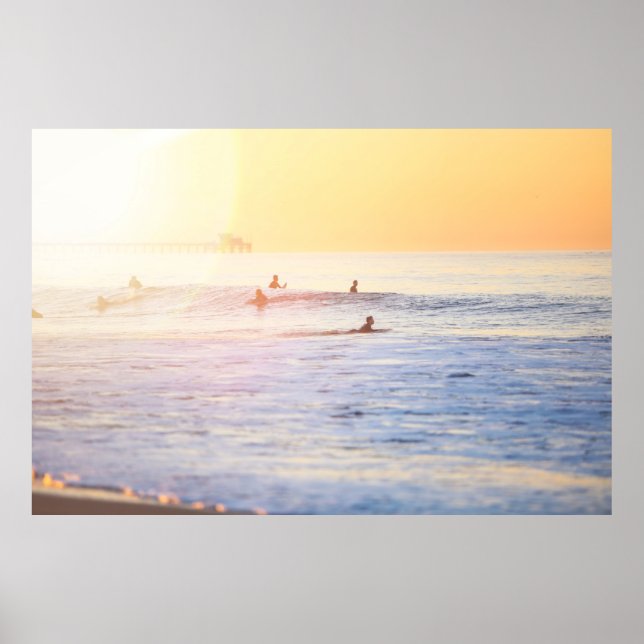 Surfer am Strand Poster (Vorne)