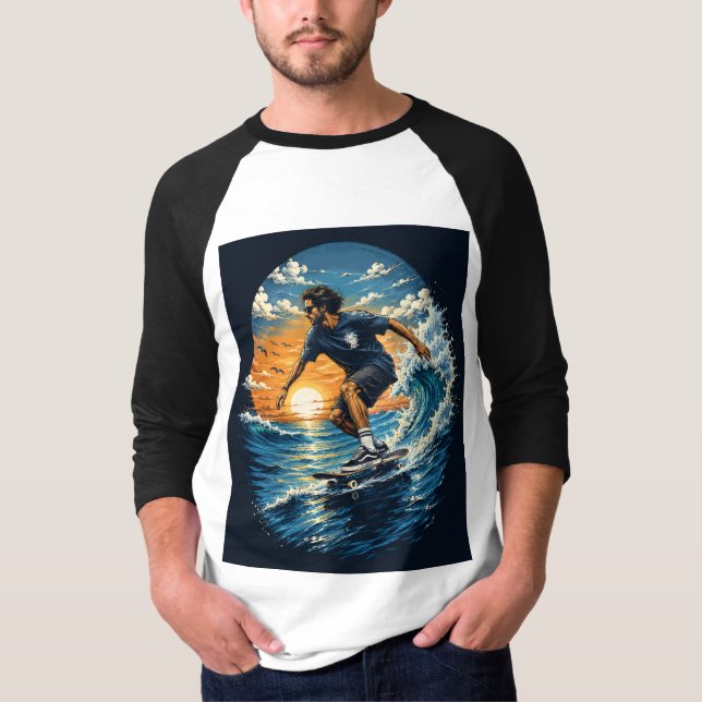Surfer auf den Wellen  T-Shirt (Vorderseite)
