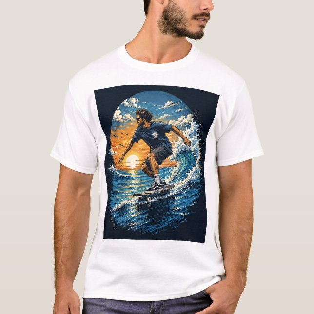 Surfer auf den Wellen  T-Shirt (Vorderseite)