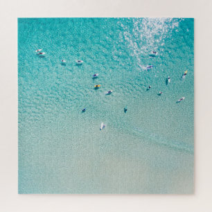 Surfer aus der Luft, klare Ozeane. Puzzle