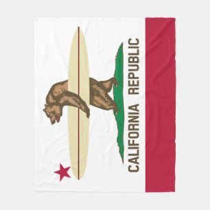 Surfer-Bärenflagge in Kalifornien Fleecedecke