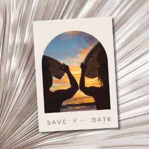Surfer Beach Hochzeit Foto Save The Date