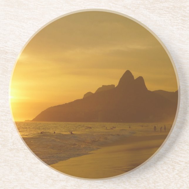 Surfer bei Sonnenuntergang Getränkeuntersetzer (Vorne)