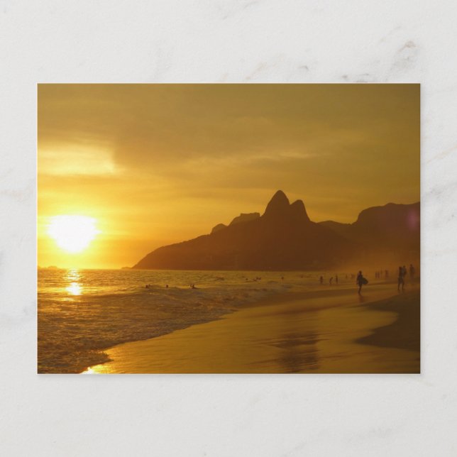 Surfer bei Sonnenuntergang Postkarte (Vorderseite)