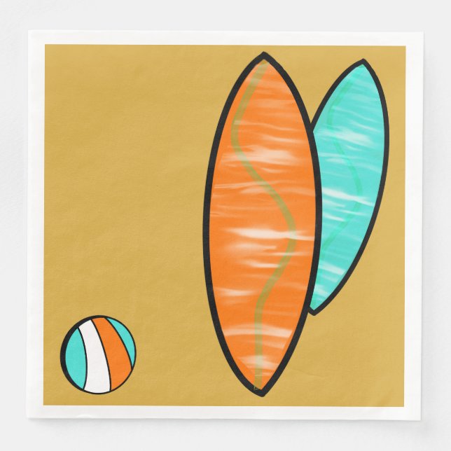 Surfer Birthday Paper Dinner Napkins #2 Serviette (Vorderseite)