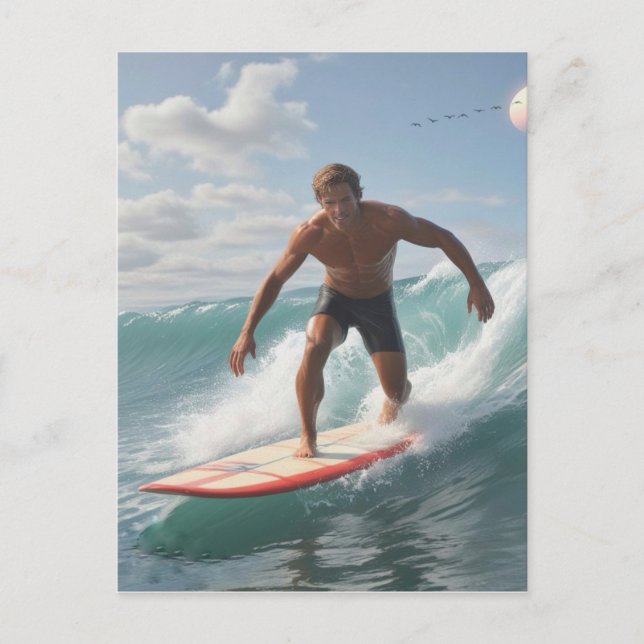 Surfer Birthday Postkarte (Vorderseite)
