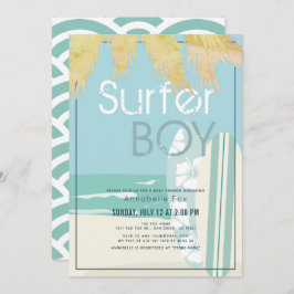 Surfer Boy Surfbretter Beach Baby Dusche Einladung