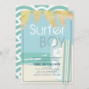 Surfer Boy Surfbretter Beach Baby Dusche Einladung