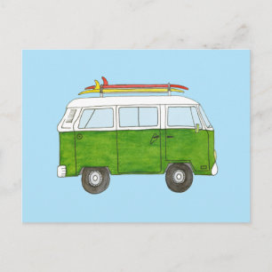 Surfer Campervan Postkarte