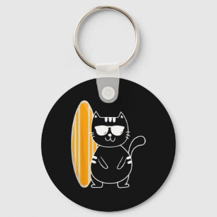 Surfer Cat - Surfen Surfboard Strand Ozeanwellen S Schlüsselanhänger