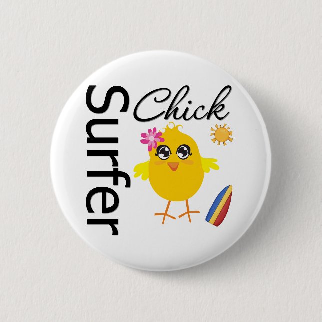 Surfer Chick Button (Vorderseite)