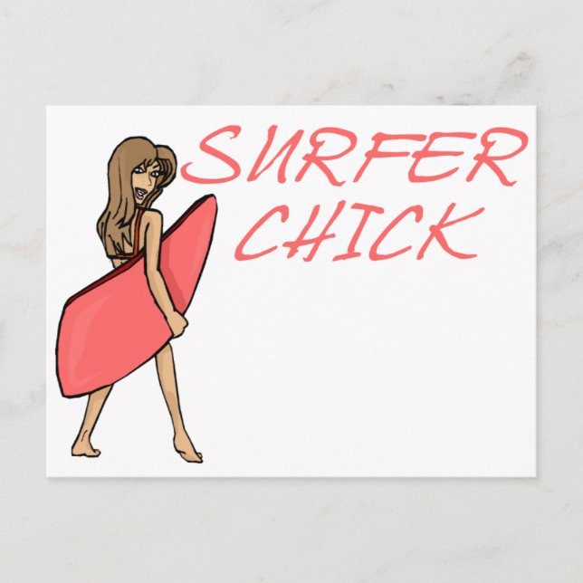 Surfer Chick Postkarte (Vorderseite)