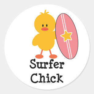 Surfer Chick Stickers