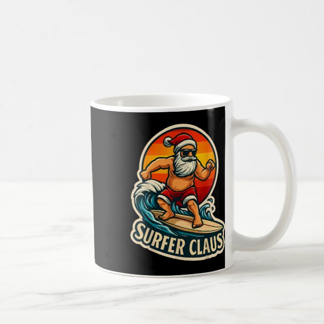 Surfer Claus Lustiger Santa Surf-Instructor Surfen Kaffeetasse (Rechts)