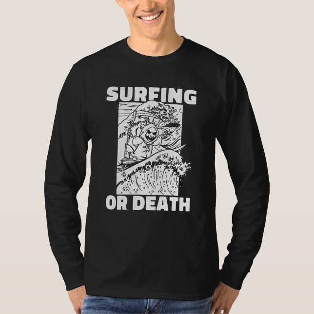 Surfer Death Waves  Surfboard Surfrider Surfing 4t T-Shirt (Vorderseite)