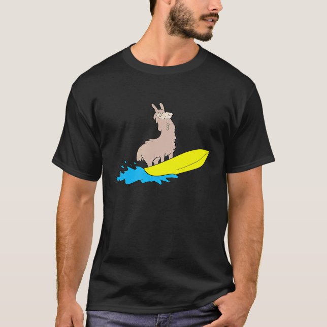 Surfer-Design Surfen Lama T-Shirt (Vorderseite)